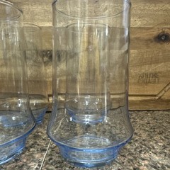 4 MCM Vintage Set of 4 Libbey IMPROMPTU Azure Blue Glasses Drink Glasses 12 oz