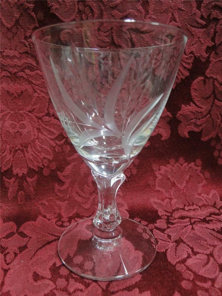 Fostoria Wheat, Stem 6051, Cut: Claret Wine (s), 4 1/2″ Tall