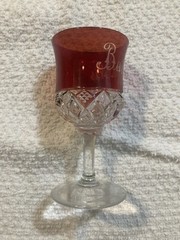 Bayfield Wisconsin WI Wis Ruby Red Crystal Goblet Wine Glass No Chips or Cracks