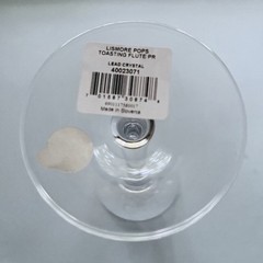 Waterford Lismore Pops Clear Crystal Toasting Champagne Flute Pair #40023071 New