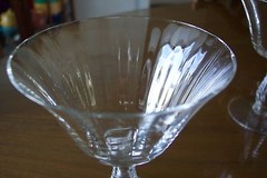 Fostoria Glass Clear Panel Optic Silver Flute Low Sherbet Excellent Used Cond.