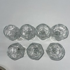 Vintage Set of 7 Goblets, Libbey Chivalry Textured Hexagonal, Elegant, Special