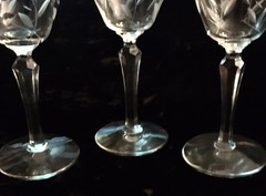 3 Vintage Etched Windswept Liquor Cocktail Libbey Glass Company 4oz 1950’s