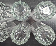 (6) Arcoroc Lancer 10 Oz Tumblers Set Vintage Clear Cut Cristal France Retro Lot