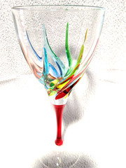 Trix Mutli Color Italian Crystal Glassware 1 piece 8.25” In Exc. Pre-owned Cond