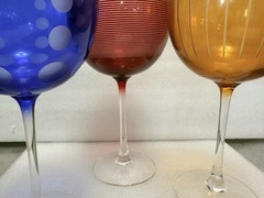 VTG Mikasa Balloon Collection Crystal Wine Glasses Set Of 3