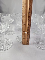 Hocking Glass COLONIAL KNIFE & FORK Clear Liquor Cocktail Stem 4″ Depression 6ct