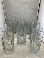 Vintage Anchor Hocking Manchester 16 oz High Ball Drinking Glasses Set Of 8 USA
