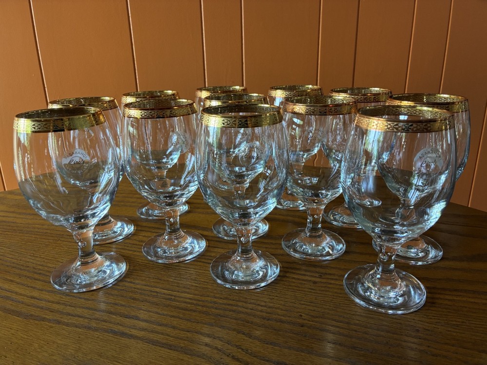 Circleware Crystal Classique Gold Encrusted Trim Iced Tea Goblets: Set of 6