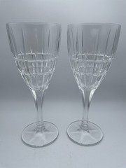 Bohemia Crystal Crystalex BOC 264 Wine Goblet 10oz Czechoslovakia S/2 Cups B39