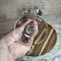 Set of 6~ Spode «Christmas Tree» Gold Trim 7-1/4″ Wine Goblets ~ Mint Condition