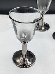 Vintage Set of 3 Silver Ombre Cordial Shot Glasses 3.5” Made In France