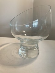 Tilted Kosta Boda Sweden Pippa Controlled BUBBLE Slanted 5 1/2″ Whiskey Glass