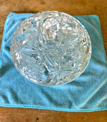Vintage Anchor Hocking Early American Prescut Star Of David 7-1/8 Candy Dish/Lid