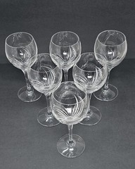 6 Hutschemreuter Jasmine Crystal Wine Glasses