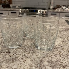 3 Waterford Marquis Brookside Oversized Crystal Double Old Fashioned Glasses
