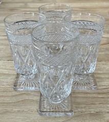 Set of 4 Vintage 6 inch Imperial Glass Cape Cod Clear Footed Goblets Tumblers