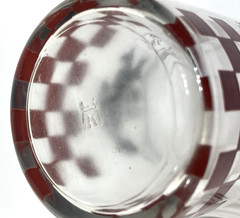 2 Vintage Hazel Atlas Black Scottie Dog Swanky Swig Red Checkered Juice Glass