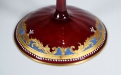 Salviati Murano Venetian Presentation Goblet, Red/Gold