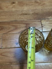 Vtg Anchor Hocking Lido Milano Honey Gold Amber Glass 4 Oz Juice Glass Set Of 4