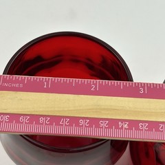 Vtg Viking Glass Ruby Red Georgian Honeycomb 9 oz Lowball Tumbler Set of 2 MCM