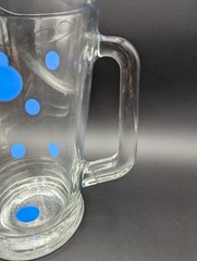 Libbey Mid Century MCM Polka Dot Pitcher Barware 1950’s Blue Dots retired retro