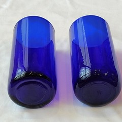 Libbey Cobalt Glass 14oz Tumblers 6″ Tall Set Of 2 *See Description*