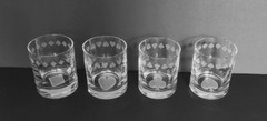 Lenox 4 Piece Playing Card Suit Set Double Old Fashion Whiskey Glasses