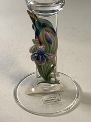 Franz Long Tail Hummingbird Crystal Wine Glass 7.75 in.
