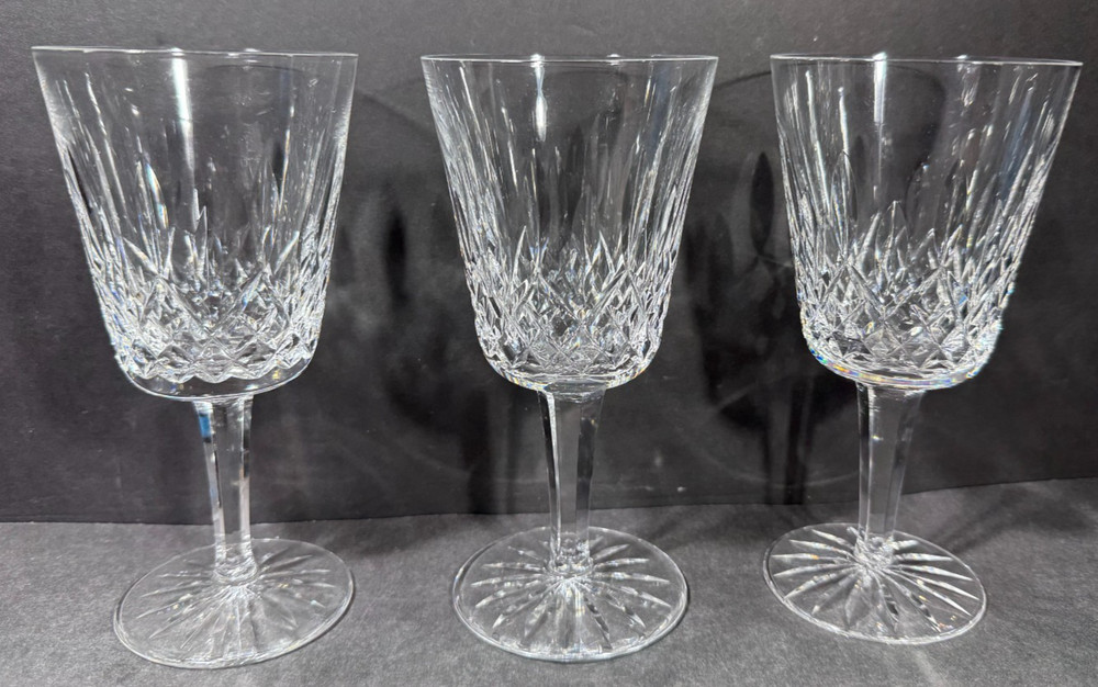 Set of 3 Waterford Crystal Lismore Water Glasses 6-7/8″ x 3-1/2″ (set A)