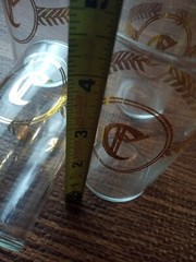 Gold Monogram «C» Glass Set of 4 Juice Glasses 4.5″ Vintage