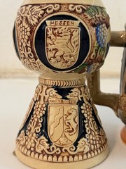 Vintage German Wine Goblet and Beer Stein Munich Berlin Souvenir Relief Bavaria