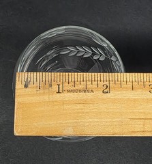 Set Of 6 Vintage Gray Cut Etched Crystal Wine Glasses With Floral Design