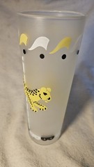 Vintage Libbey Circus Carousel Frosted Tom Collins Highball Glass 1950s Set of 5