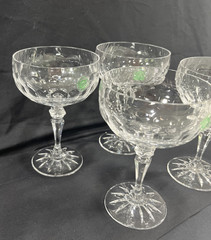 Galway Crystal Shannon Pattern Champagne/Tall Sherbet Glass Set of 4-NEW