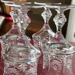 Beautiful, Rare Kind,German Crystal Wine Glasses Kunsthandwerk Echt Bleikristall