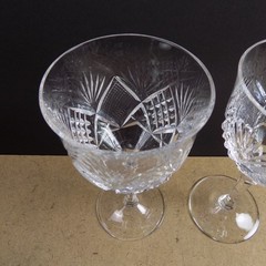 2 Josair Marquise Crystal Water Glasses Goblets 7.2″ Tall VGC