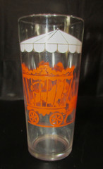 Vintage 1950s Hazel Atlas Glass Kraft Foods Circus Clowns Tent Lion 6.5″ Tumbler