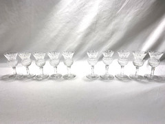 EDINBURGH CRYSTAL THISTLE CORDIAL GLASSES SET 5 w 2 SET AVAIL VTG ACID ETCH MARK
