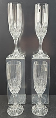 (4) Cristal D’Arques Bretagne Fluted Champagne Set Vintage Crystal Cut Stemware
