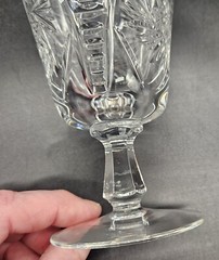Set of 4 Vintage Bohemian Hand Cut Crystal Pinwheel Fan Flared Glasses 8 oz