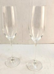 Set Of 2 Crystal Clear Champagne Flutes 9.75″ Tall Stemware Glasses For Celebrat