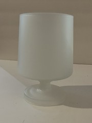Frosted Glass Tumbler 5 Inch Tall 3 3/4 Wide Vintage