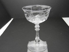 Glastonbury Lotus Regency Cut Tall Champagne Sherbet 5 1/4″ T ca 1954