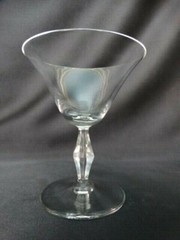 Rare Bryce Clear Glass 664 Glass Diamond Multifaceted Stem Tall Champagne Glass