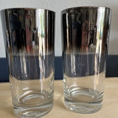 Pair of Ombré MCM Highball Collins Glasses Smoke Glass Barware