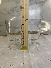 Pair of Vintage French Luminarc Glasses Embossed with White Stars Wine Glass