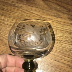 SET OF 11–VINTAGE Crystal Mf die Glass Idee Glasses 4.5″ Stickers Grapes