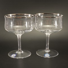 Lenox Desire Stemware SHERBET / CHAMPAGNE set 2 Hand Blown Crystal Retired Vtg s