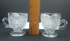 Austrian, #200, Indiana Tumbler & Goblet, 2-Ftd Cups, EAPG, c 1898, USA, VgCd